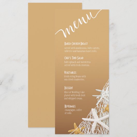 Sand des menükarte (Vorne/Hinten)