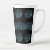 Sand Dollar Abstrakt Künstlerisch Blue Black Gift Milchtasse (Rechts)