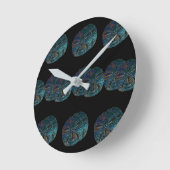 Sand Dollar Abstrakt Künstlerisch Blue Black Gift Runde Wanduhr (Winkel)