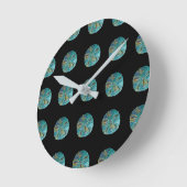 Sand Dollar Abstraktes Muster Geschenk für Aquamar Runde Wanduhr (Winkel)