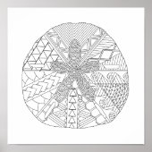 Sand Dollar Aduloring Coloring Poster (Vorne)