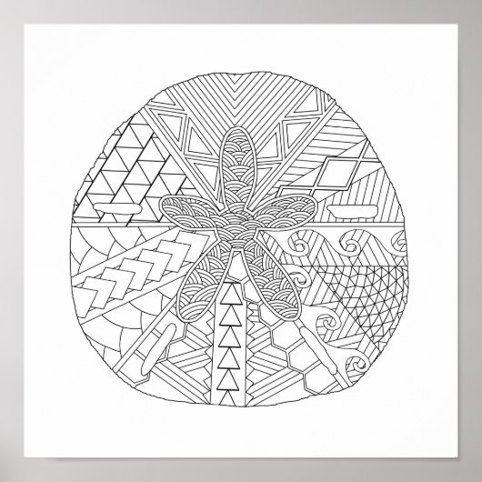Sand Dollar Aduloring Coloring Poster (Vorne)