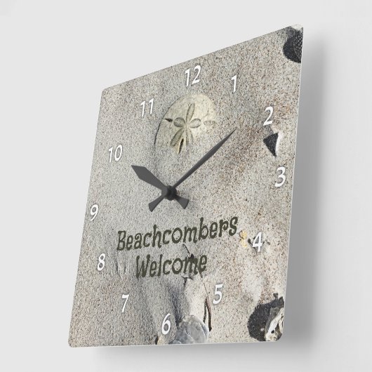 Sand Dollar am Strand Personalisiert Quadratische Wanduhr (Winkel)