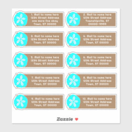 Sand Dollar Aqua Individuelle Adressenadressen Mai Aufkleber