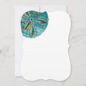 Sand Dollar Aquamariner Künstlerischer Strand Schö Einladung (Rückseite)