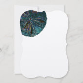 Sand Dollar Art Abstrakt Beach Wedding Blue Silver Einladung (Rückseite)