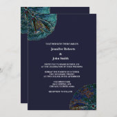 Sand Dollar Art Abstrakt Blue Beach Hochzeit Einladung (Vorne/Hinten)