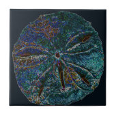 Sand Dollar Art Abstrakt Blue Muster Geschenk Gefa Fliese (Vorderseite)