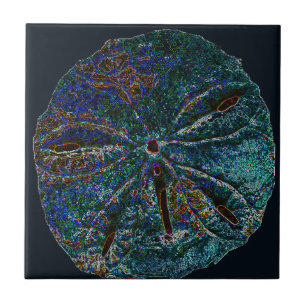 Sand Dollar Art Abstrakt Blue Muster Geschenk Gefa Fliese