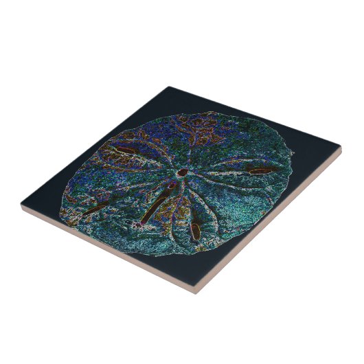 Sand Dollar Art Abstrakt Blue Muster Geschenk Gefa Fliese (Seite)