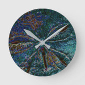 Sand Dollar Art Abstrakt Blue Muster Geschenk Gefa Runde Wanduhr (Vorderseite)