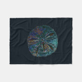Sand Dollar Art Abstrakt Blue Nautic Gabe Gefallen Fleecedecke (Vorderseite (Horizontal))