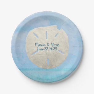 Sand-Dollar auf Aquarellmeeren Pappteller