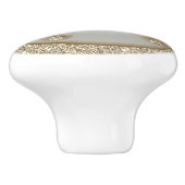 Sand Dollar auf funkelnd goldfarbenem Sandstrand Keramikknauf (Seitenansicht)