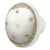 Sand Dollar auf funkelnd goldfarbenem Sandstrand Keramikknauf (Rechts)