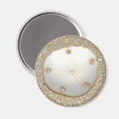 Sand Dollar auf funkelnd goldfarbenem Sandstrand Magnet (Vorderseite/Rückseite)
