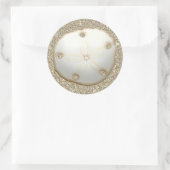 Sand Dollar auf funkelnd goldfarbenem Sandstrand Runder Aufkleber (Tasche)
