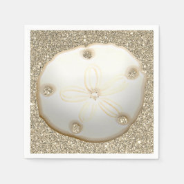 Sand Dollar auf funkelnd goldfarbenem Sandstrand Serviette