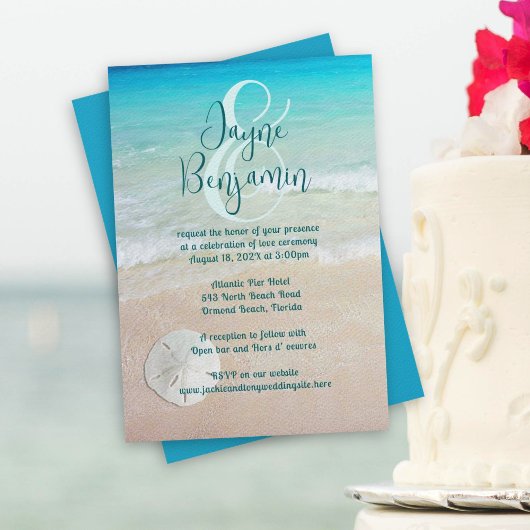 Sand Dollar Beach Big Names Hochzeitseinladung Einladung