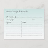 Sand Dollar Beach Brautparty Rezept Cards Einladungspostkarte (Rückseite)