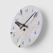 Sand Dollar Beach Coastal White Gray Trendy Gesche Runde Wanduhr (Winkel)