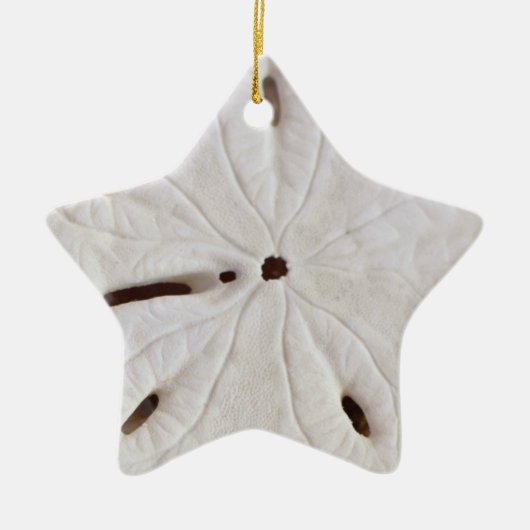 Sand Dollar Beach Coastal White Round Trendy Star Keramik Ornament (Vorne)