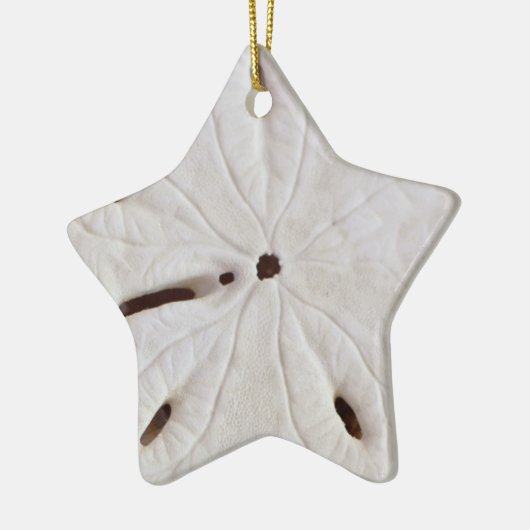 Sand Dollar Beach Coastal White Round Trendy Star Keramik Ornament (Links)