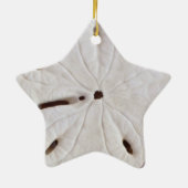 Sand Dollar Beach Coastal White Round Trendy Star Keramik Ornament (Hinten)
