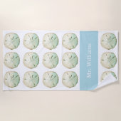 Sand Dollar Beach Custom Name Strandtuch (Vorderseite)