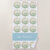 Sand Dollar Beach Custom Name Strandtuch (Vorderseite)