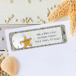 Sand Dollar Beach Driftwood Wedding Rücksendeadres