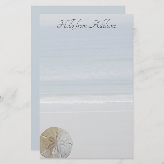 Sand Dollar Beach Hintergrundpapier Briefpapier (Vorne/Hinten)