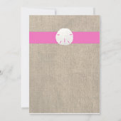 Sand Dollar Beach Hochzeit - Rosa Einladung (Rückseite)
