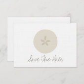 Sand Dollar Beach Hochzeit Save the Date (Vorne/Hinten)