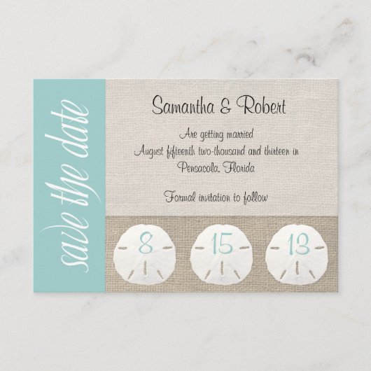 Sand Dollar Beach Hochzeit Save the Date (Vorderseite)