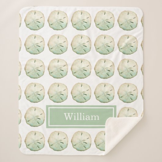 Sand Dollar Beach Individuelle Name Sherpadecke (Vorderseite)