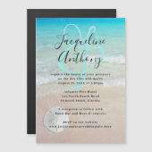 Sand Dollar Beach Magnetic Wedding Einladung (Vorne/Hinten)