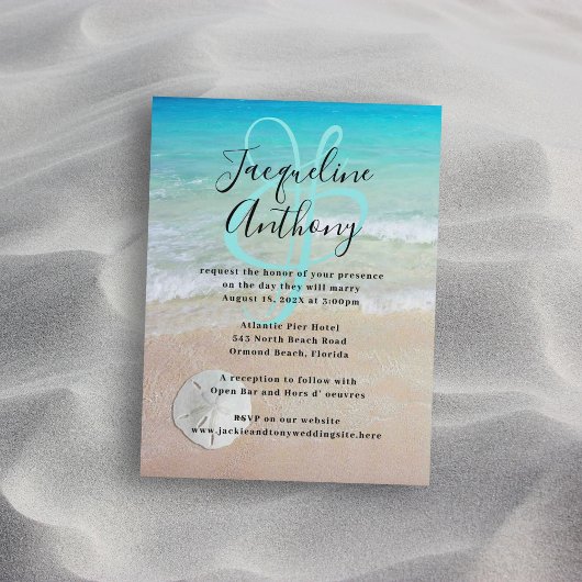 Sand Dollar Beach Magnetic Wedding Einladung