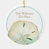 Sand Dollar Beach Name & Anniversary Keramik Ornament (Hinten)
