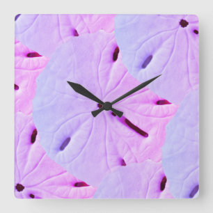 Sand Dollar Beach Pink Lila Violet Ombre Hübsch Quadratische Wanduhr