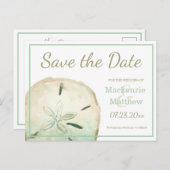 Sand Dollar Beach Save the Date Ankündigungspostkarte (Vorne/Hinten)