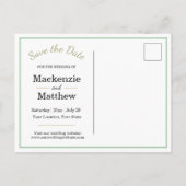 Sand Dollar Beach Save the Date Ankündigungspostkarte (Rückseite)