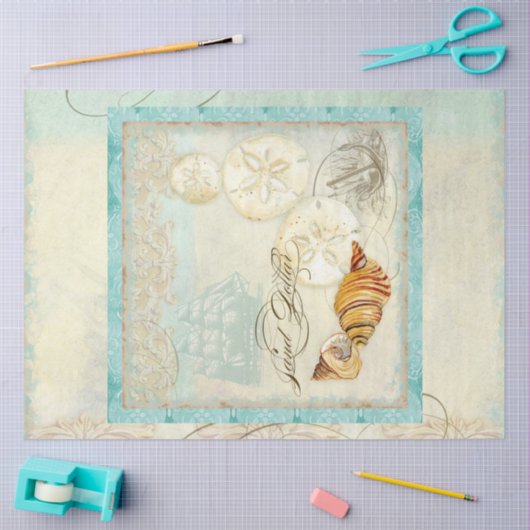 Sand Dollar Beach Seashells Art Seidenpapier (Basteln)