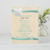 Sand Dollar Beach Wedding Bridal Dusche Einladung (Stehend Vorderseite)