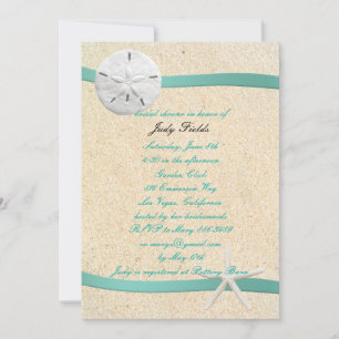 Sand Dollar Beach Wedding Bridal Dusche Einladung