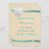 Sand Dollar Beach Wedding Empfang Card Einladung (Vorne/Hinten)