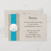 Sand Dollar Beach Wedding Empfang Card Malibu Begleitkarte (Vorne/Hinten)
