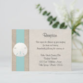 Sand Dollar Beach Wedding Empfang Einladung Auto (Stehend Vorderseite)
