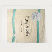 Sand Dollar Beach Wedding Foto Hintergrund Wandteppich (Vorderseite (Horizontal))