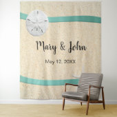 Sand Dollar Beach Wedding Foto Hintergrund Wandteppich (Beispiel)